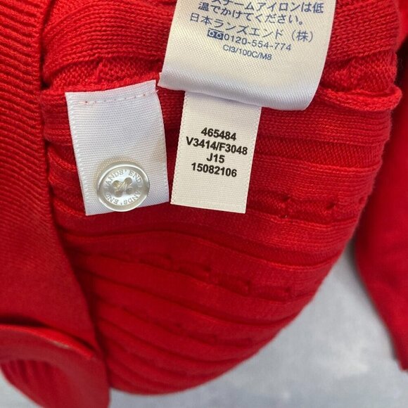 Lands' End Cable Knit Cardigan Sweater Women's 2X 20W-22W Red Holiday Christmas - Picture 10 of 12